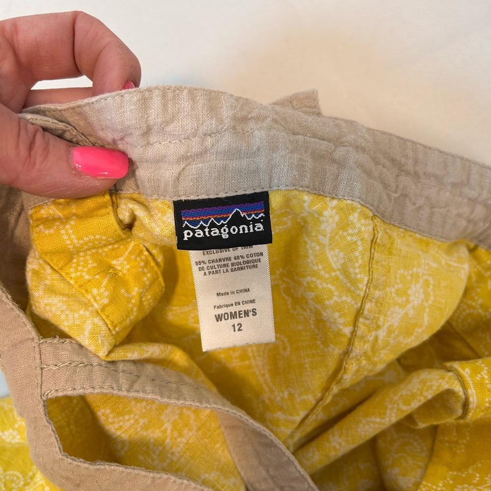 Patagonia W’s Island‎ Hemp Organic Cotton Tank Top Summertime Yellow Women’s 12 - Picture 6 of 7